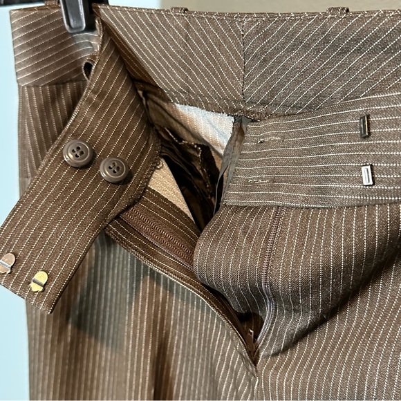 Brown with White Pin Stripe Work Pants - Picture 7 of 7